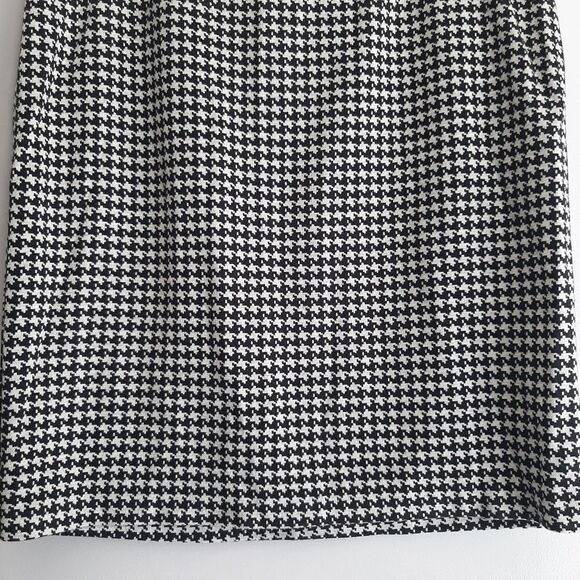 CLEO \ Soft Ponte Knit Pull-On Pencil Skirt Classic Houndstooth Pattern B&W XL - Picture 3 of 11
